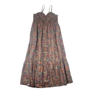 World Market women's small medium maxi dress printed boho multi color prairie